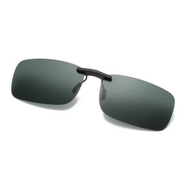 ZesMark Sunglasses, Polarized UV Protection, Glasses Wipes, Case Included, Clip-On Over Glasses, One-Touch Attachment, Lightweight 0.2 oz (5 g), green (dark green)