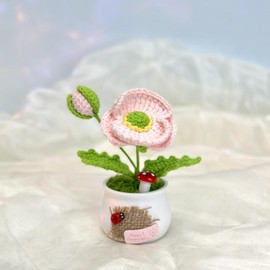 Crochet Flowers Artificial Sunflower for Office Desk Car Dashboard Decor, Funny Gifts for Women Birthday Christmas Party Decorations Motivational Gifts - Color: 6