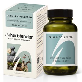 The Herbtender The Herbtender Calm & Collected C Stress Relief with Ashwagandha, Lions Mane, Holy Basil & Adaptogens for Sleep Support & Relaxation, Vegan, Organic Calming Supplements, 60 Capsules