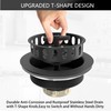 EXAKEY Black Sink Drain 3-1/2 Inch Kitchen Sink Drain Strainer