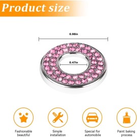 NoBrand 4 Pcs Bling Car Inner Door Lock Covers, Crystal Pull Rod Bolt Stickers, Spark