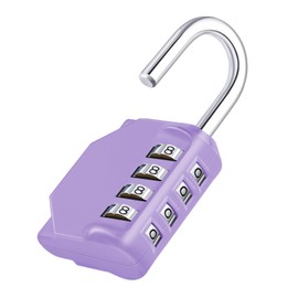 ZHEGE Padlocks with Code, Combination Padlock for Gym Locker, 4 Digit Combination Lock for School Locker, Outdoor Padlock Weatherproof for Garage, Backyard Fence Gate, Sheds (1P, Purple)