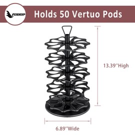 ZCDCP Coffee Pod Holder System - 5-Tier Coffee Pod Holder Carousel, Metal Spinning Stand DIY for 50 Capsules