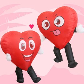 RHYTHMARTS Inflatable Red Love Heart Costume Inflatable Costume Red Inflatable Costumes Mascot Costume Adult for Valentine's Day