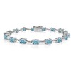 GemStar USA Sterling Silver Light Blue 6x4mm Oval-Cut Crystal Classic