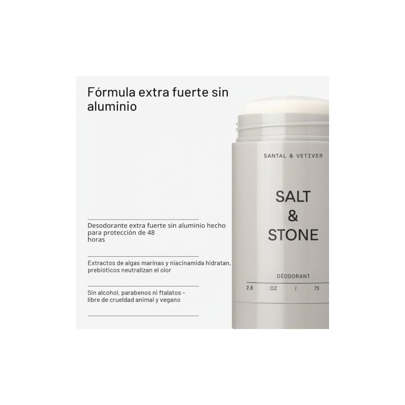 Salt & Stone - Trío Desodorante Natural Extra Fuerte (Santal,