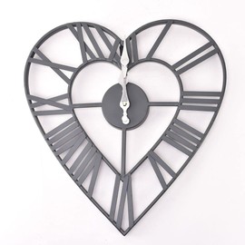 Hestia Heart Shaped Metal Wall Clock