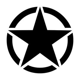 Wild Dingos LLC Army Circle Star 12" Military Wiliys Restoration Vinyl Decal Sticker Black