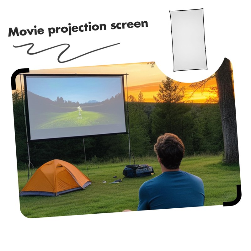 TEHAUX Portable White Projection Screen for Indoor Outdoor Use High