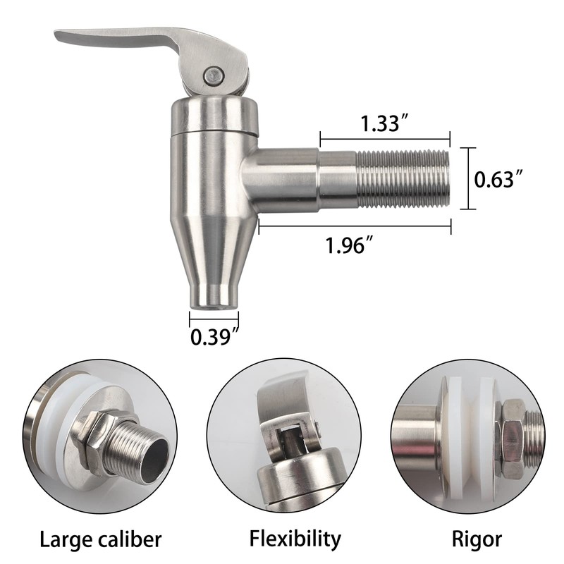 GWENBHMTOOL - Dispensador de bebidas de acero inoxidable con llave