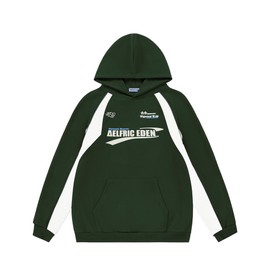 Aelfric Eden Oversized Hoodie for Men Vintage Streetwear Graphic Long Sleeve Pullover Hoodies Tops Green