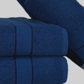 Casabella Pack of 2 Large Jumbo Bath Sheets 100% Egyptian Combed Cotton Big Beautiful Towels_Blue_2pcs