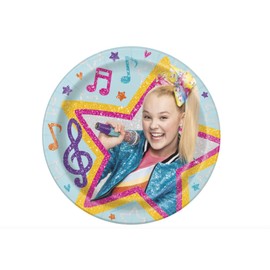 Unique JoJo Siwa Multicolor Round Dinner Plates - 9" (8 Pcs) - Disposable Paper Party Tableware Set - Perfect for Kids' Themed Parties & Events