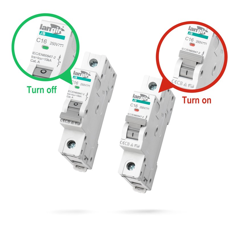 LANGIR DC 15A (16A) Circuit Breaker, 1 Pole DIN Rail