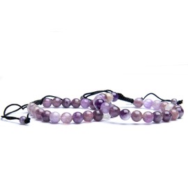 Wonder Care Amethyst Natural Gemstone Meditation Beads Rakhi Bracelet for Brother Wrist Band Unisex Adjustable Bracelet Gift for Rakhi (Pack of 2)