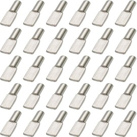 100Pcs 5mm Shelf Pins, Metal Nickel Plated Spoon Shaped Cabinet Support Pegs Book Bracket Shelf Pegs Pins for Furniture Shelves Bracket Entertainment Centers