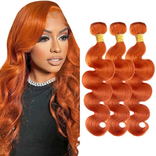 #350 Ginger Orange Bundles Human Hair Body Wave Bundles 20