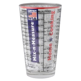 Kolder 26100 Mix N Measure Glass, Heavy Glass, Multi-Purpose Liquid and Dry Measuring Cup