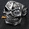 Vintage Stainless Steel Gothic Skull Smoking Bullet Biker Cocktail Party