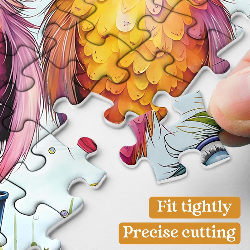 Colorful Bird Puzzles for Adults 1000 Pieces, Funny Flower Owls