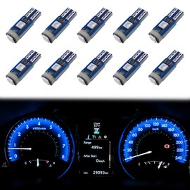 ecocstm 12 PCS T5 LED Bulbs, 74 73 37 2721 Instrument Cluster Light Bulbs, 12 Volt Bright Canbus Error Free LED Dashboard Light Bulbs, 3030 SMD Automotive LED Replacement Bulbs (Blue)