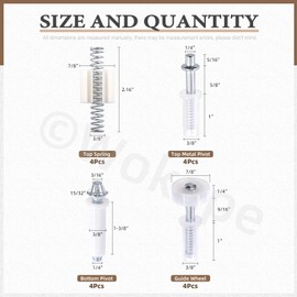 Wokape 13Pcs Bifold Door Hardware Repair Kit, Bifold Sliding Closet Doors Hardware Repair Kit Contains Pivots, 7/8" Guide Wheels, Brackets, Plastic Tightener with Steel Springs for Accordion Door