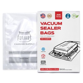 ForJars Vacuum Sealer Bags For Food Storage - Method Sous Vide Cooking - Pack of 100 count Pre-Cut Size Bags, Perfect for Food Storage - Ideal for Home & Commercial Use, 7.5 Mil Thickness(6x9 /100pcs)