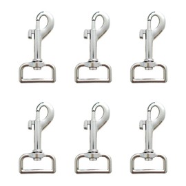 Huture Set of 6 Carabiner Hooks with Swivel Bolt Carabiner Snap Hook Bolt Snap Hook Swivel Snap Hook for Dog Collar Bucket Hammock Horse Tack 59 mm, Silver