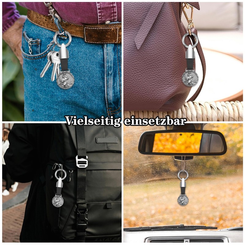Anwlki Saint Christopher Plaques Leather Keyring Saint Christopher Medal Protect