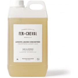 Fer à Cheval Concentrated Laundry Liquid, Allergen Free with Marseille Soap Laundry Detergent Liquid, Organic Washing Detergent Laundry Soap, Fresh Spring, 2L/67.6oz