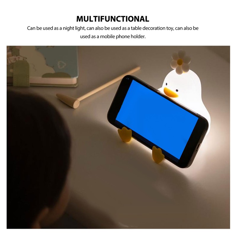 Cute Duck Night Light Silicone Night Lamp 1200mAh Rechargeable Animal