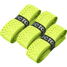 VICTOR Fishbone Grip Tape Black & Grey (Neon Yellow, Pack of 3)