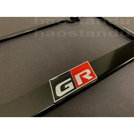 License Plate Frame Shop 1xGR GazooRacing 3D Emblem BLACK Stainless License Plate Frame RUST FREE