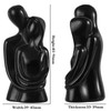 Rockcloud Natural Black Obsidianl Hugging Couple Statue Romantic Love Stone