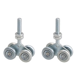 BQLZR 2X Steel Sliding Track Roller Hanging Door Rail Trolley Wheel H4-3 Silver