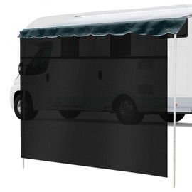 RV Awning Sun Shade Screen with Zipper 8'x18'3" Fit for 19FT Awning Universal Black Mesh Screen Sun Shade Complete Kits UV Blocker Sunscreen Canopy for Camper Trailer Motorhome Awnings Black