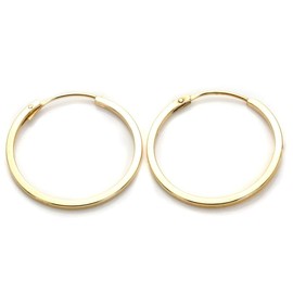 9ct Gold Square 16mm Tube Hoop Sleepers