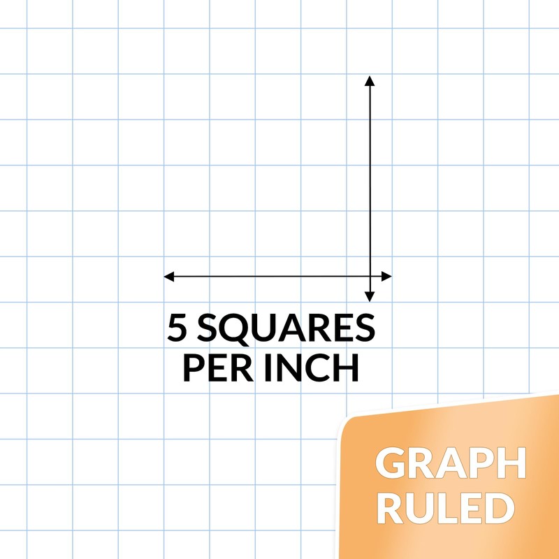 SUNEE Spiral Notebook, 1-Subject, Graph Ruled Paper, 8" x 10-1/2",