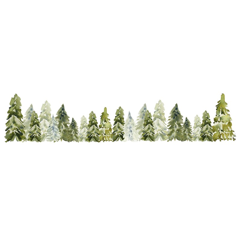 Pine Tree Wall Border Decal - 6 feet x 15
