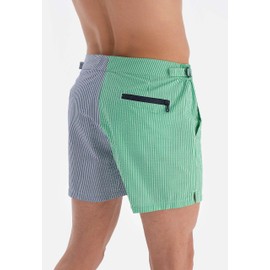 Dagi Men's Fashion Swim Shorts Trunks, Green-Blue, L