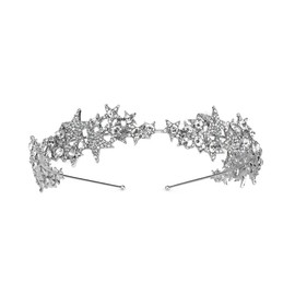 Umimiss Star Headband - Clip Headband, Star Hair Clip Headband, Silver Bridal Hair Accessories For Women, Bridal Crystal Star Tiara Crown Rhinestone Wedding Headband Princess Hairband Headpiece Hair