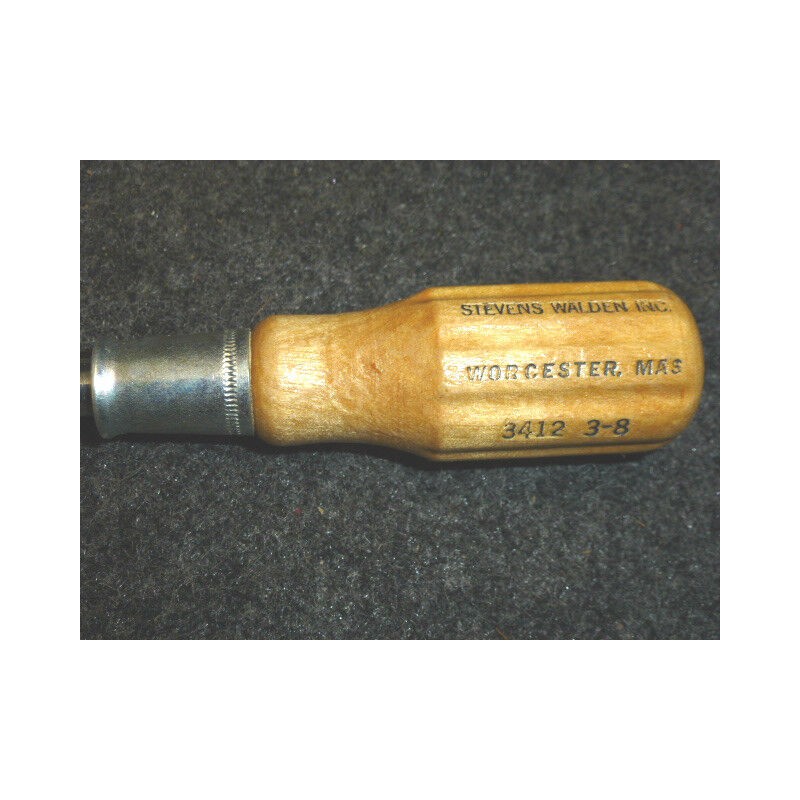 NOS! STEVENS WALDEN SPINTITE 3/8" WOODEN HANDLE NUT DRIVER, #3412,