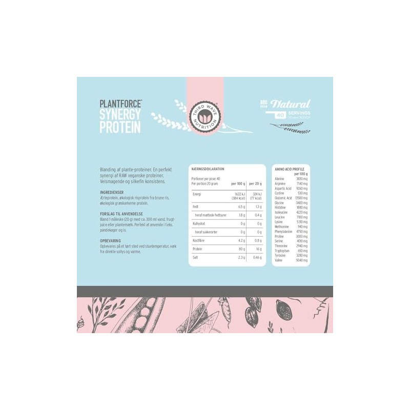 Plantforce Synergy Protein Natural - Raw Vegan Proteins - 800g