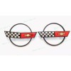 AUTO Black Red Front Nose Hood Rear Gas Lid Cross