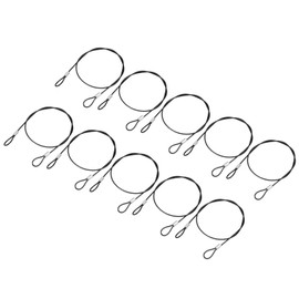 TOP-VIGOR 10Pcs 1.6 FT Safety Cable Lock, 2mm Dia Stainless Steel Security Wire Ropes with Double Loop for Outdoor Gate Stage Lighting Luggage Suitcase Wire Lock, 50cm