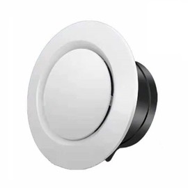 4 inch ABS Adjustable Air Vent White Round Soffit Exhaust Vent for Inline Duct Fan Outlet Vent(3.74 Inch, Front Panel:5.9 Inch)
