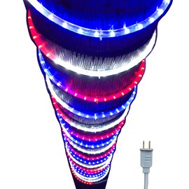 Russell Decor Patriot Independence Day LED 200'-30' Rope Lights Blue Red White (100)