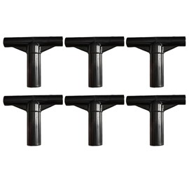 6-Pack Black Trampoline T-Tube Connectors,Enclosure Pole End Caps Replacement Parts,Trampoline Accessories,Plastic Pipe Sleeve for Top Bar & Net Connection