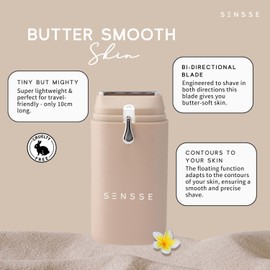 Sensse Butterskin Shaver - Spread Love, Not Stubble - New Bi-Directional Blade Technology - Super Lightweight - Perfect for Travel - Smooth and Precise Shave