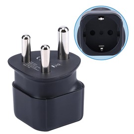 Europe to South Africa/Swaziland Plug Adapter, European/Germany/French Schuko Type C/E/F Plug Suitable for South Africa/Swaziland Socket Travel Plug Converter (Pack of 1)